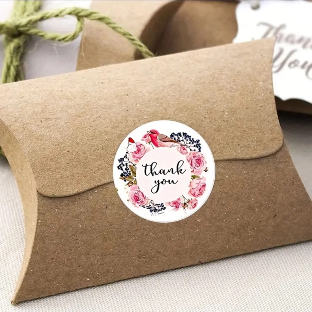 New 500 Pcs Floral Thank You Stickers 1 Inch Stationery Small Business Supplies - Picture 7 of 16